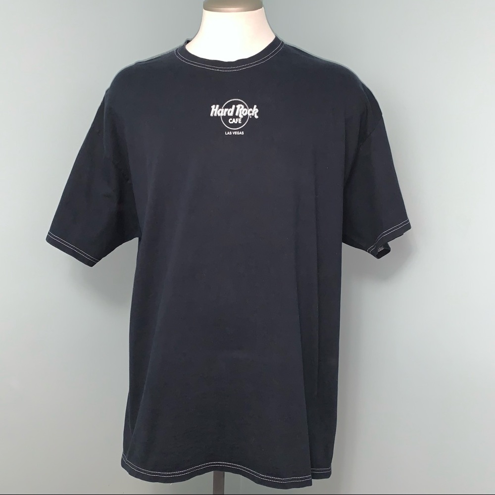HARD ROCK CAFE black t-Shirt menβs size XL Las Vegas short sleeve vintage